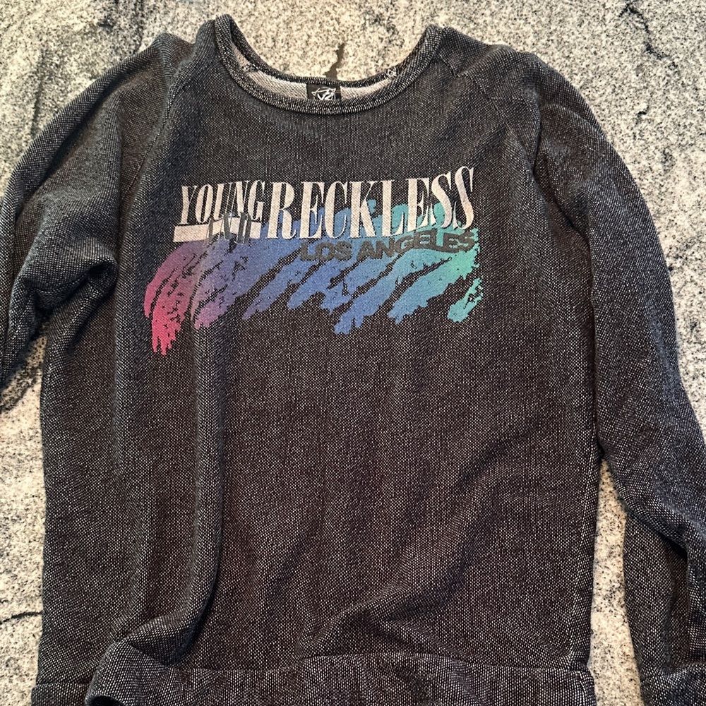 Young & Reckless Women's Graphic Sweater - Black and Multicolor